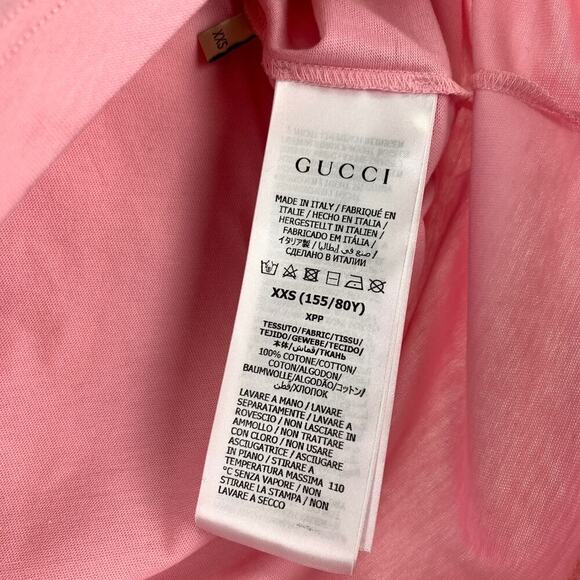 NWT Gucci Lemon Gucci print T-shirt Size XXS Pink - Picture 10 of 16